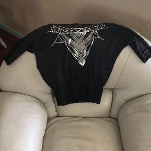 Black Blouse w/ silver detail